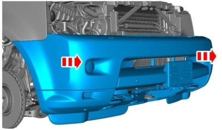 the scheme of fastening of the front bumper Land Rover Range Rover Sport